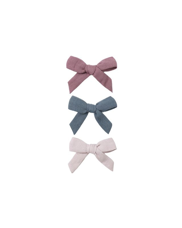 Bow w. Clip, Set of 3 | Mulberry, Ocean, Lilac