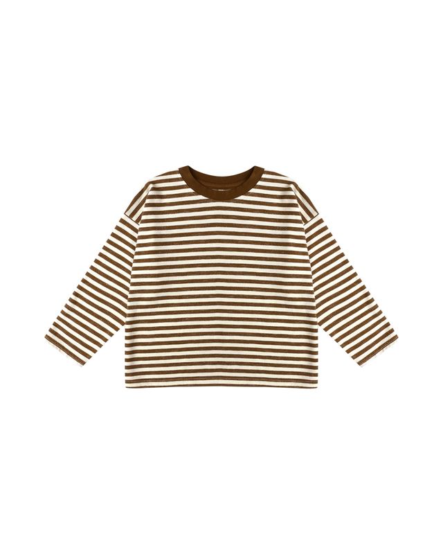 Camden Long Sleeve Tee | Brown Stripe