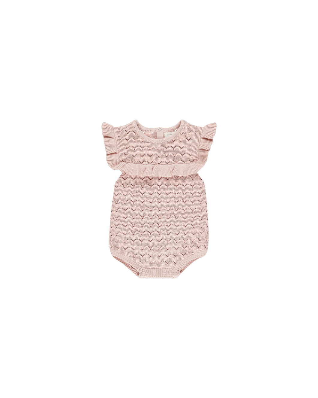 Pointelle Ruffle Romper | Bubblegum