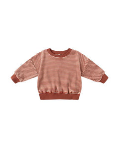 Velour Relaxed Sweatshirt | Candy Stripe