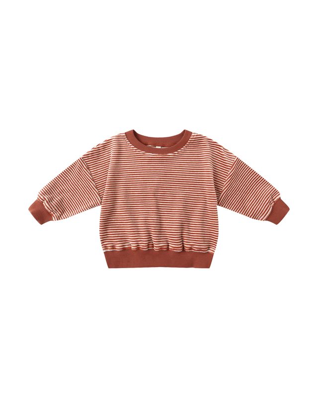 Velour Relaxed Sweatshirt | Candy Stripe