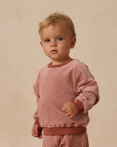 Velour Relaxed Sweatshirt | Candy Stripe