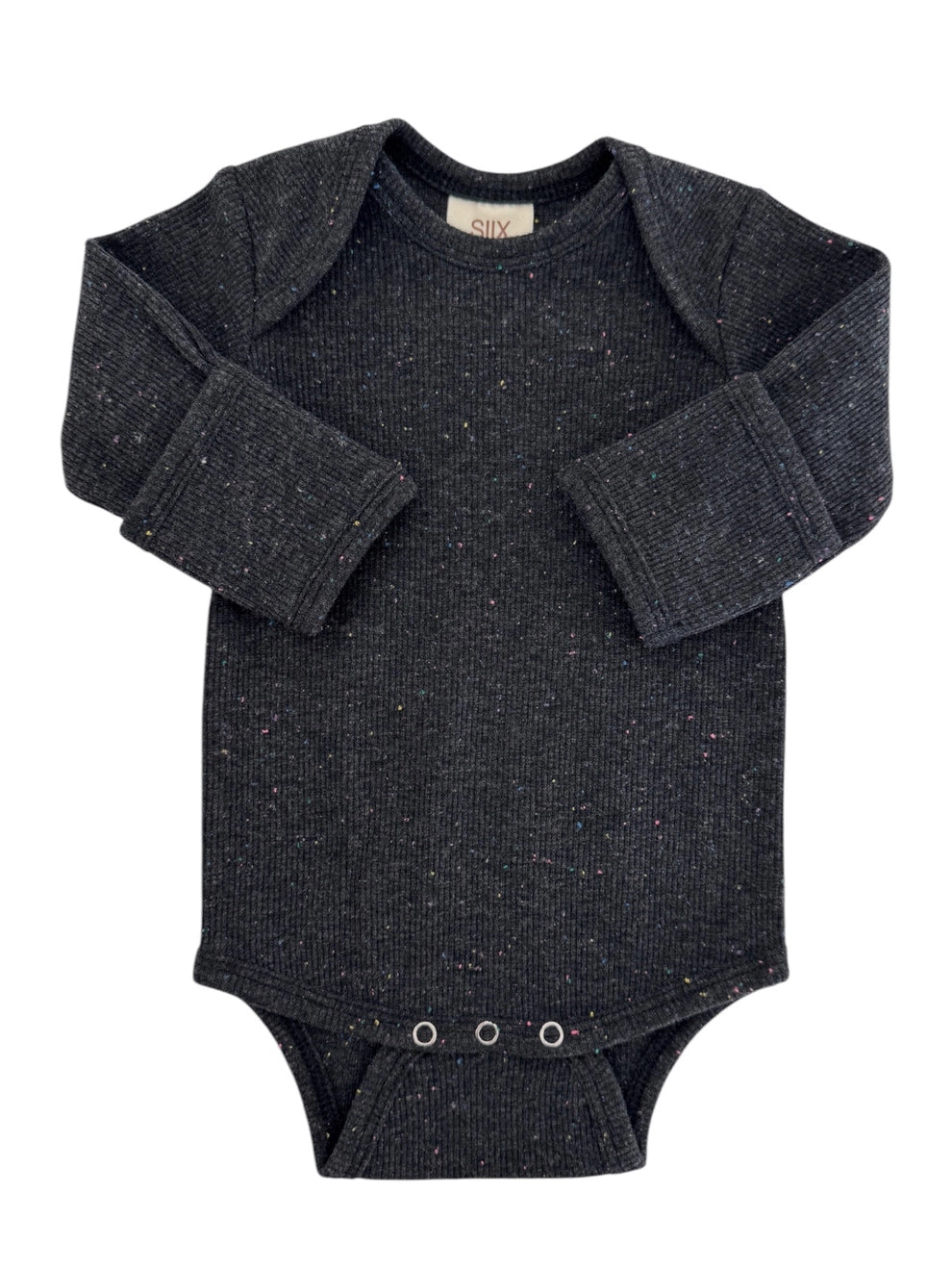 Long Sleeve Bodysuit | Charcoal Speckle