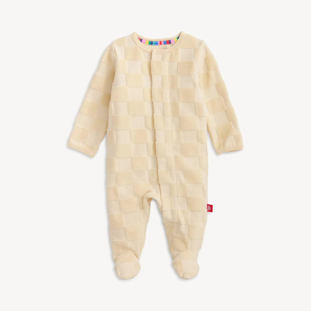 Velour Magnetic Footie | Checker