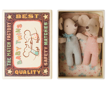 Load image into Gallery viewer, Baby Mice | Twins in Matchbox Checkered
