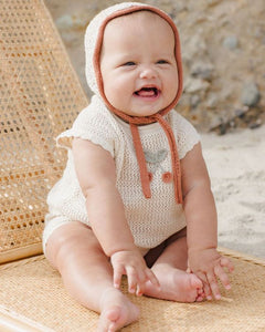 Scallop Knit Baby Set | Cherry