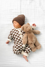 Load image into Gallery viewer, Newborn Knit Long Sleeve Onesie | Cocoa Checkered
