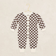 Load image into Gallery viewer, Newborn Knit Long Sleeve Onesie | Cocoa Checkered
