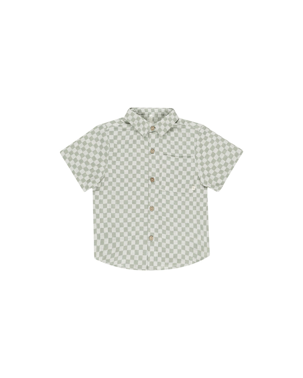 Collared Short Sleeve Shirt | Sage Check