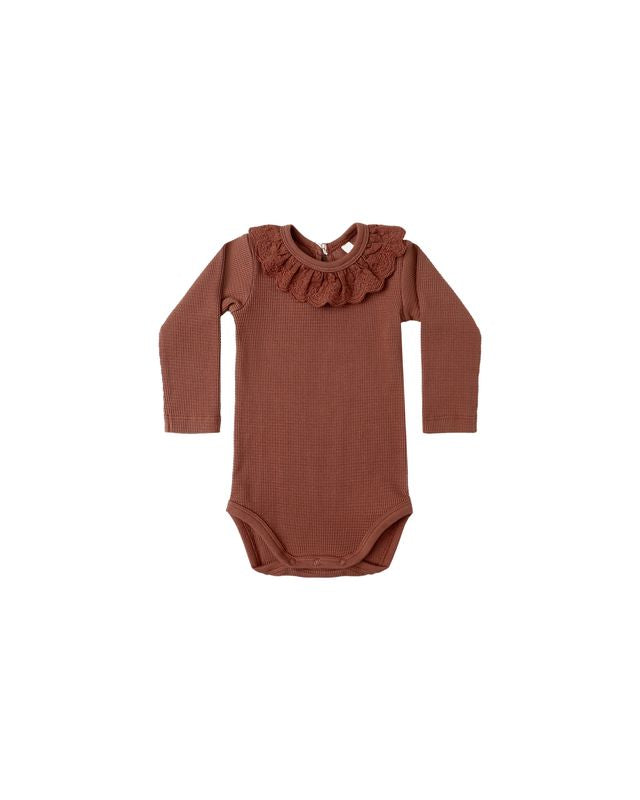 Ruffle Collar Bodysuit | Cranberry