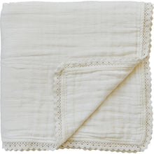 Load image into Gallery viewer, Lace Muslin Quilt | Cream
