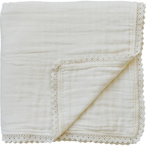 Lace Muslin Quilt | Cream