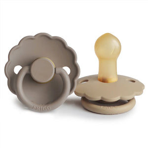 FRIGG Daisy Natural Rubber Pacifier (2 Pack) | Croissant/Portobello