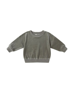 Velour Relaxed Sweatshirt | Forest