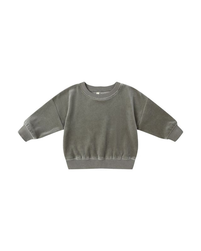 Velour Relaxed Sweatshirt | Forest