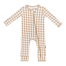 Load image into Gallery viewer, Zipper Romper | Gingham Bisque
