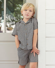 Load image into Gallery viewer, Lapel Collar Shirt | Black Check

