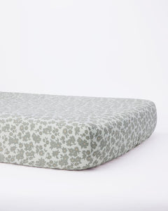 Woven Crib Sheet | Green Floral