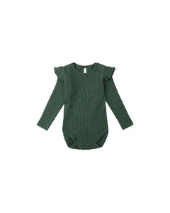 Shoulder Ruffle Bodysuit | Green