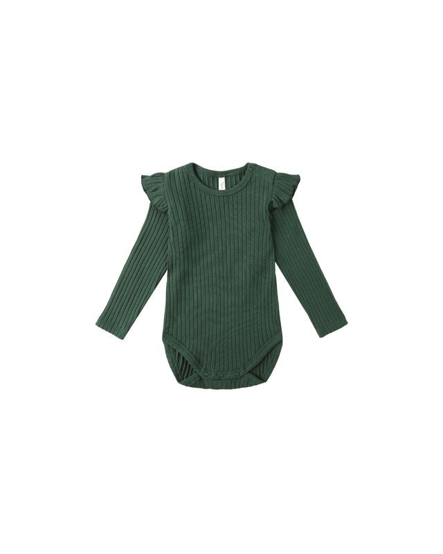 Shoulder Ruffle Bodysuit | Green