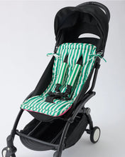 Load image into Gallery viewer, Stroller Party Stroller Liner + Strap Covers  | Green Stripe
