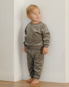 Velour Relaxed Sweatshirt | Forest