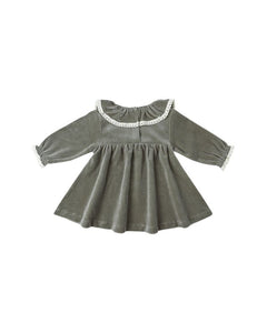 Velour Baby Dress | Forest
