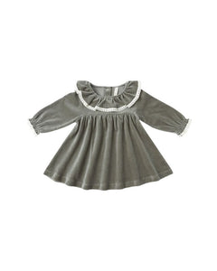 Velour Baby Dress | Forest
