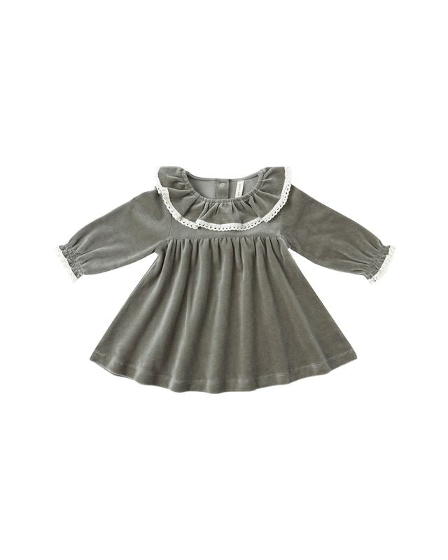 Velour Baby Dress | Forest