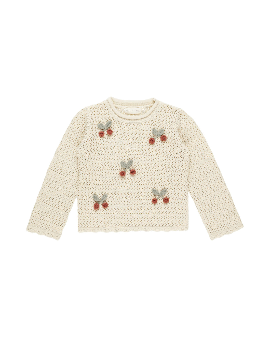 Crochet Knit Pullover | Cherries