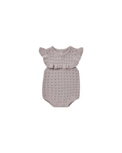 Load image into Gallery viewer, Pointelle Ruffle Romper | Lavender
