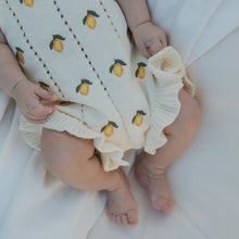 Load image into Gallery viewer, Knit Ruffle Romper | Lemon
