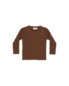 Long Sleeve Knit Top | Brown