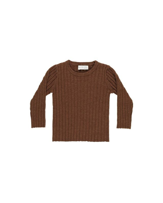 Long Sleeve Knit Top | Brown