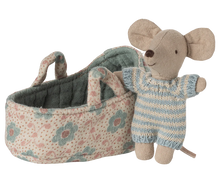 Load image into Gallery viewer, Baby Mouse in Carry Cot | Blue

