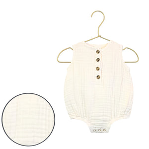 Cloud Muslin Bubble Romper | Cream