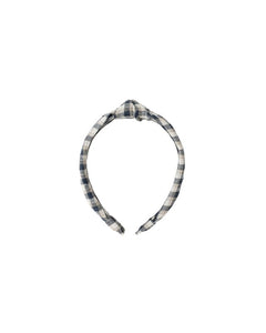 Knotted Headband | Navy Check