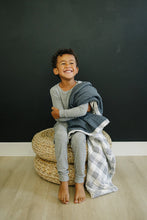 Load image into Gallery viewer, Muslin Quilt | Coastal Plaid + Navy
