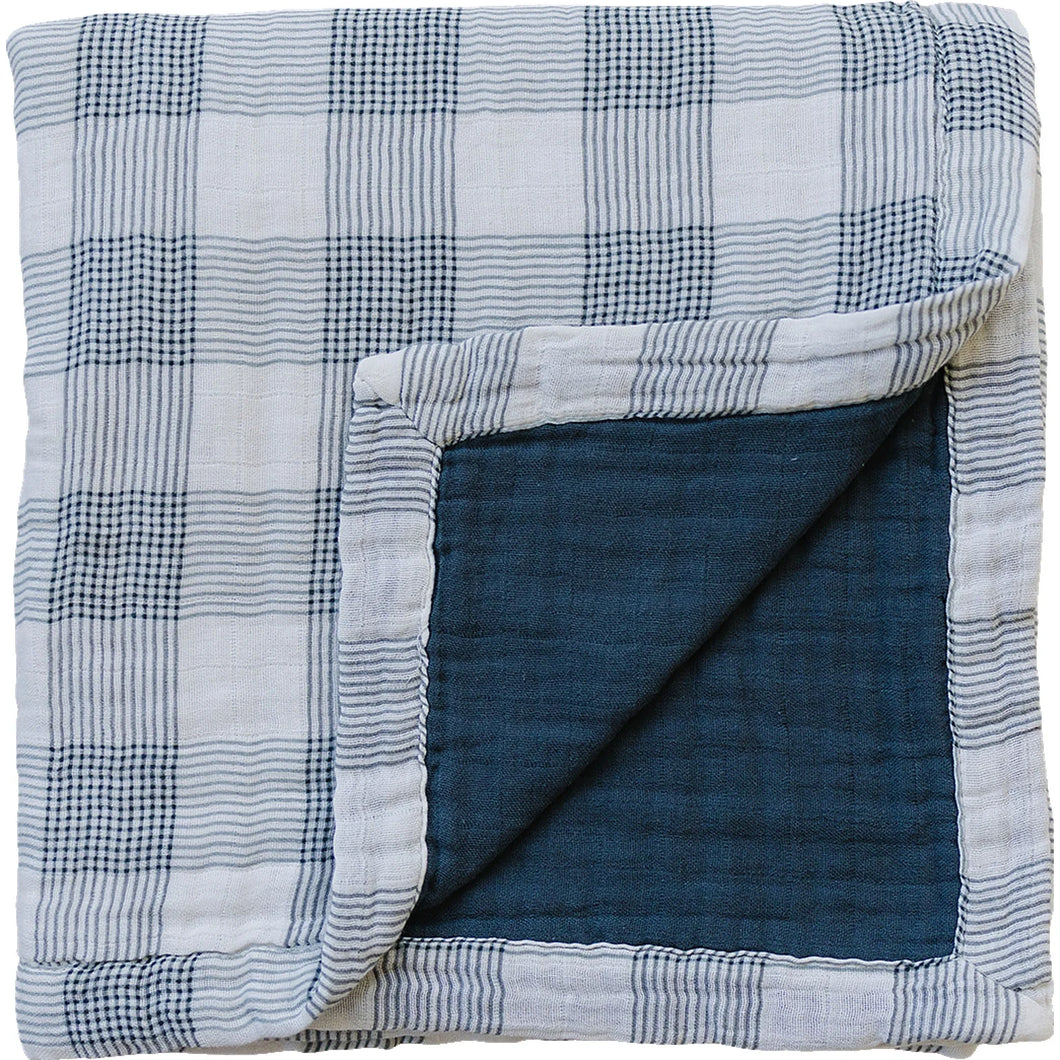 Muslin Quilt | Coastal Plaid + Navy