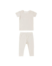Load image into Gallery viewer, Short Sleeve Bamboo Pajama Set | Oat Gingham
