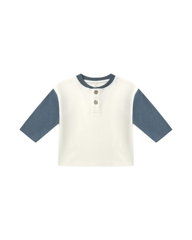 Long Sleeve Henley Tee | Ocean