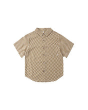 Load image into Gallery viewer, Collared Short Sleeve Shirt | Ocre Check

