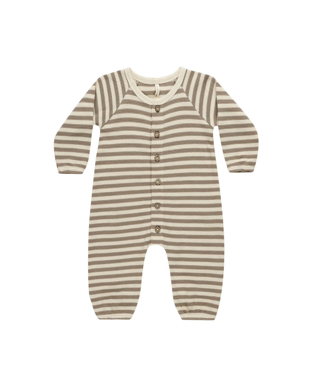 Waffle Long Sleeve Jumpsuit | Olive Stripe