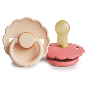 FRIGG Daisy Natural Rubber Pacifier (2 Pack) | Pink Cream/Poppy