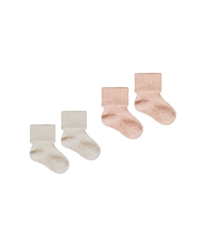 Melange Socks | Oatmeal + Rose
