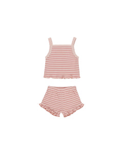 Evie Tank + Shortie Set | Pink Stripe