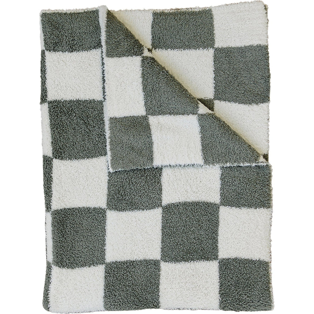 Plush Blanket | Green Checkered