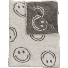 Load image into Gallery viewer, Plush Blanket | Charcoal Smiley
