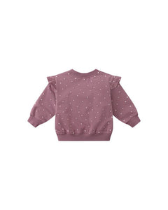 Ruffle Fleece Sweatshirt | Polka Dots