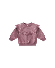 Load image into Gallery viewer, Ruffle Fleece Sweatshirt | Polka Dots
